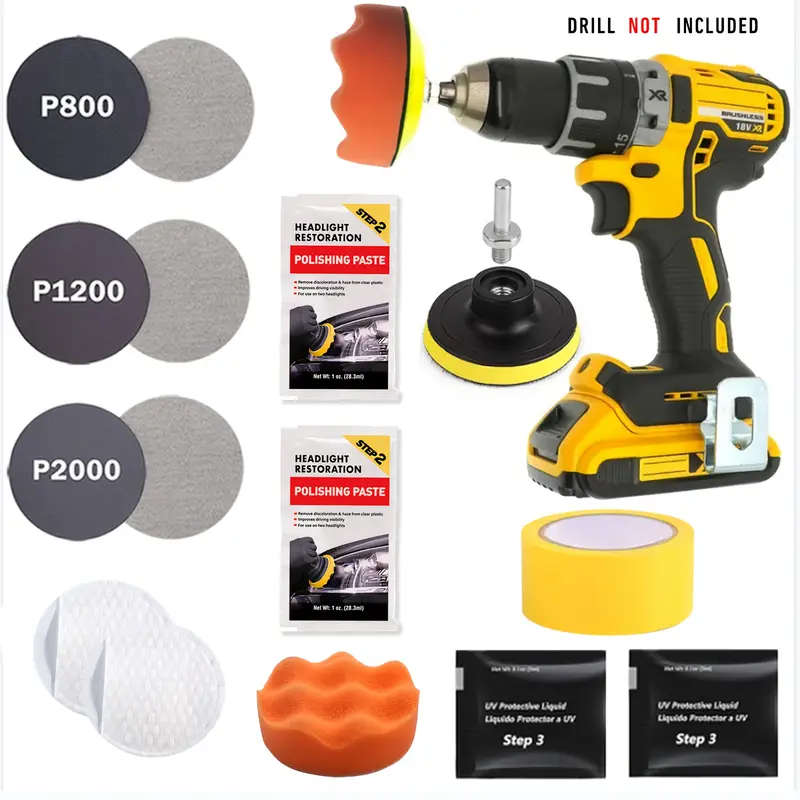 1set Auto Restore and Protect Headlight Restoration Kit Use On Plastic Lenses Headlights Taillights