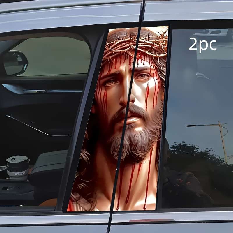 2pcs   Style2 Jesus Christian Themed Stickers