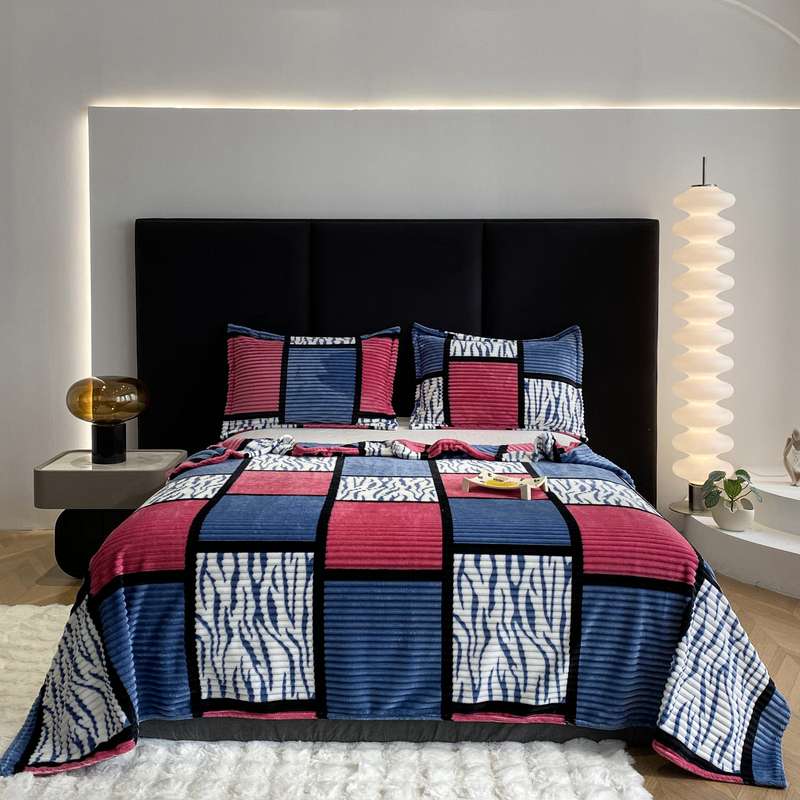 1ps Blanket Color Blue Bean Paste Square size 100x150cm