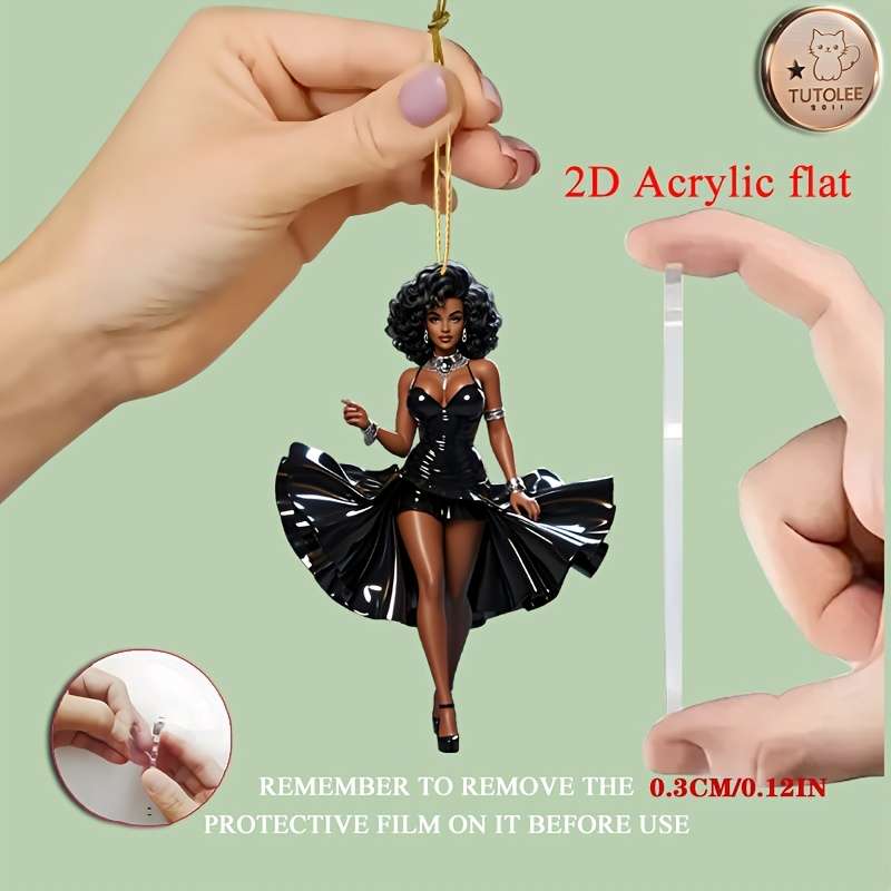 1pc 2D Flat  Acrylic Flat Pendant Classic Beauty Figure for Car Accessories Backpacks