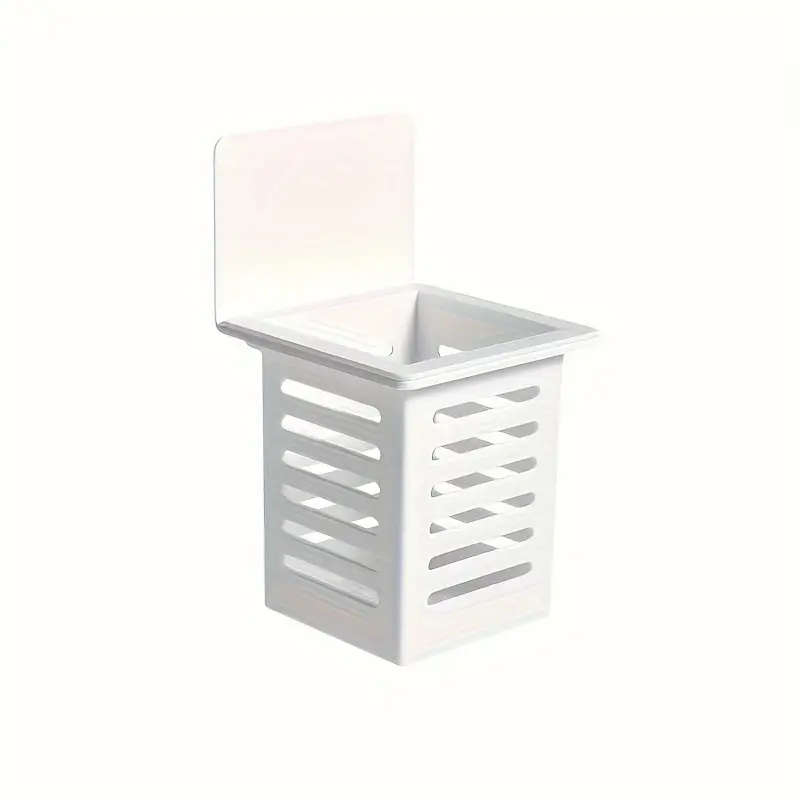 1pc Unfinished Plastic Wall-Mounted Bathroom Organizer 1-Shelf Hanging Shelf for Toothbrush Toothpas