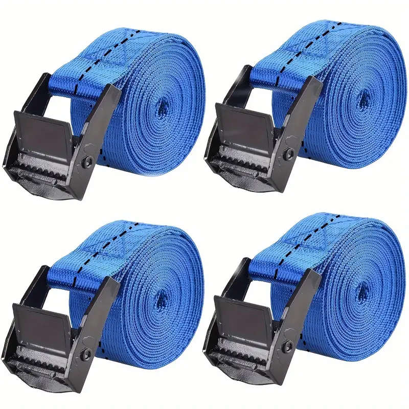 4-Piece Heavy Duty Ratchet Buckle Tie-Down Straps