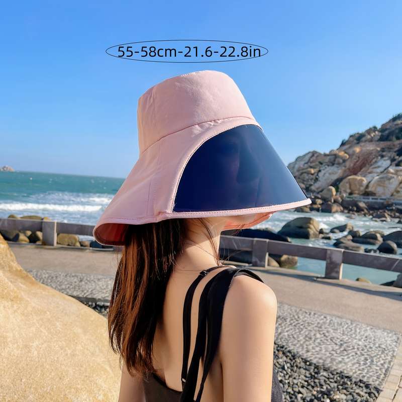 1pc Women'S Lightweight Breathable Sun Hat with Extended Brim and Face Shade Perfect for Cycling