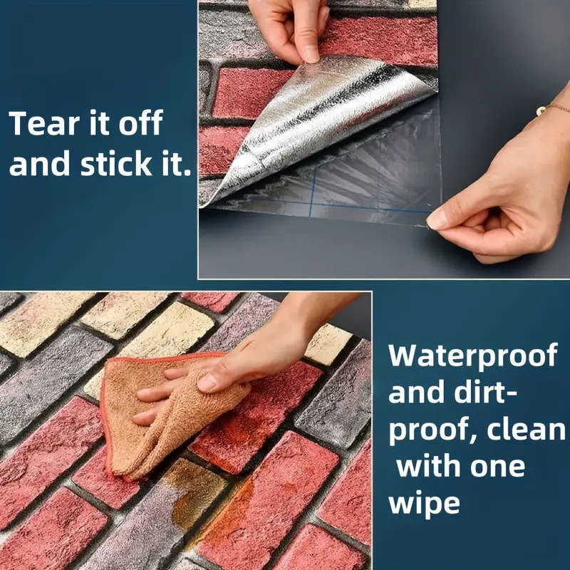 Waterproof 3D Foam Brick Pattern Thickened Wallpaper Sticker