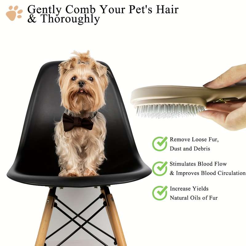 1pc Orange Cushion Comb Pet Comb