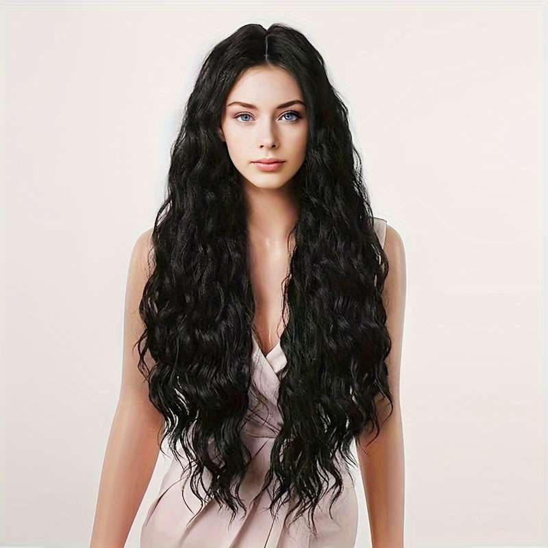 1Pc Black 60.96cm Fashion Design Wig