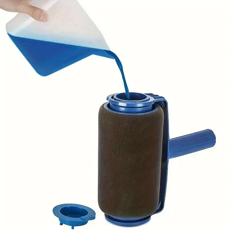 1pc Multi-Functional Paint Roller Brush with Telescopic Handle 7-inch Easy Pour Paint Design Conveni