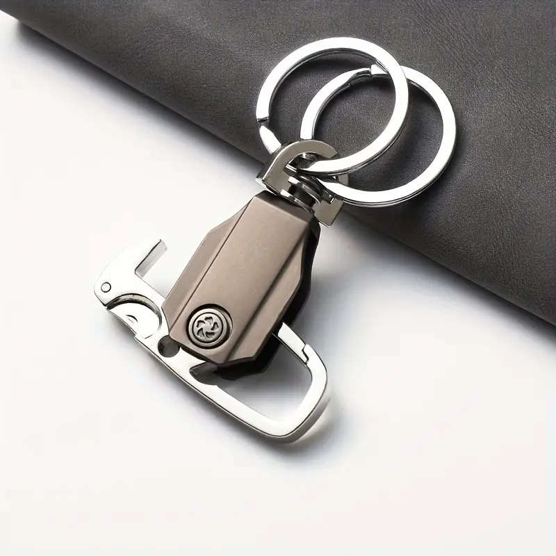 1pc Stainless Steel Carabiner Keychain with Polyester Fiber Durable Key Ring for Men and Women Foldi