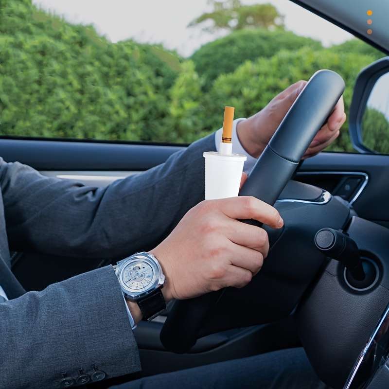 1pc Creative Portable Car Ashtray Handheld Anti-Smudge Cigarette Ash Holder Durable Plastic C