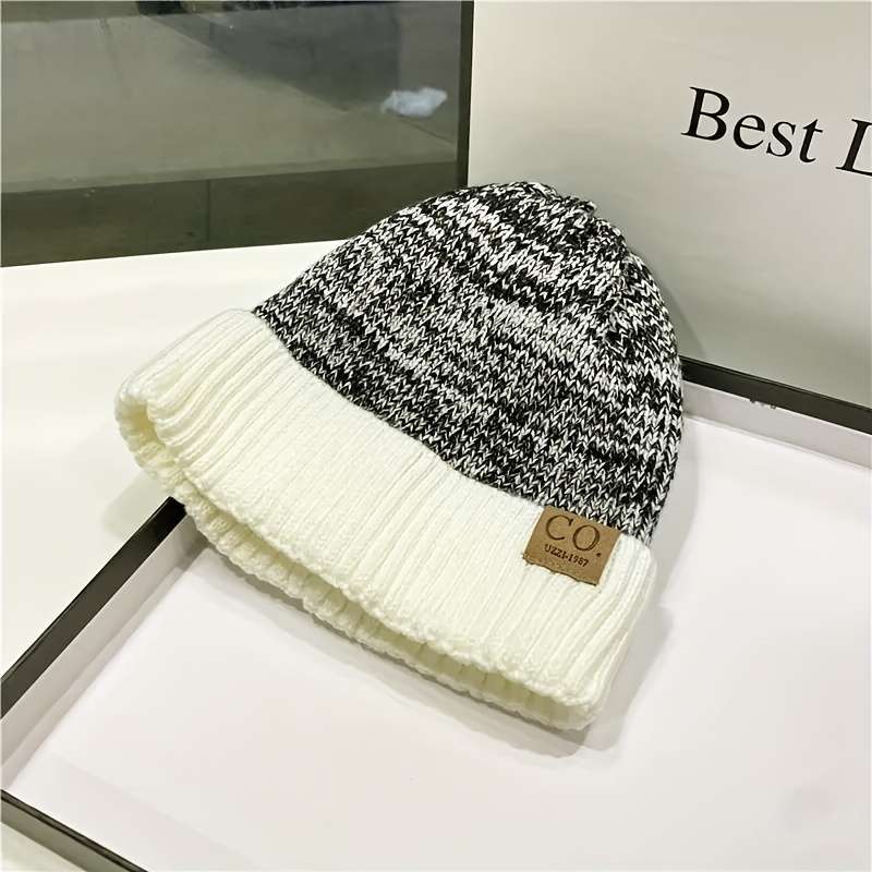 1pc Winter Warmth Plus Velvet Beanie Hat for Men Thickened Ear Protection Knit Cap 100% Polye