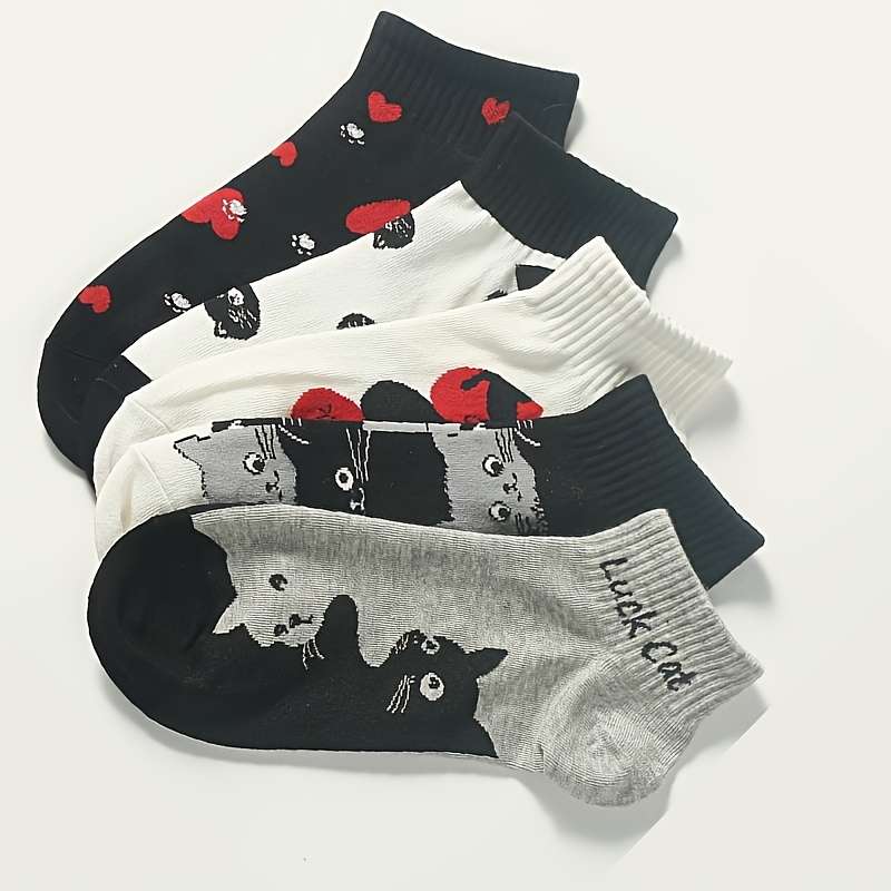 5 Pairs Mixed Color One Size High Elastic Socks