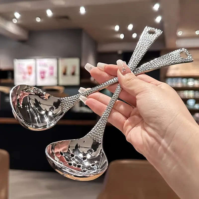 2-Pack Stainless Steel Hot Pot Spoon Soup Spoon Colander