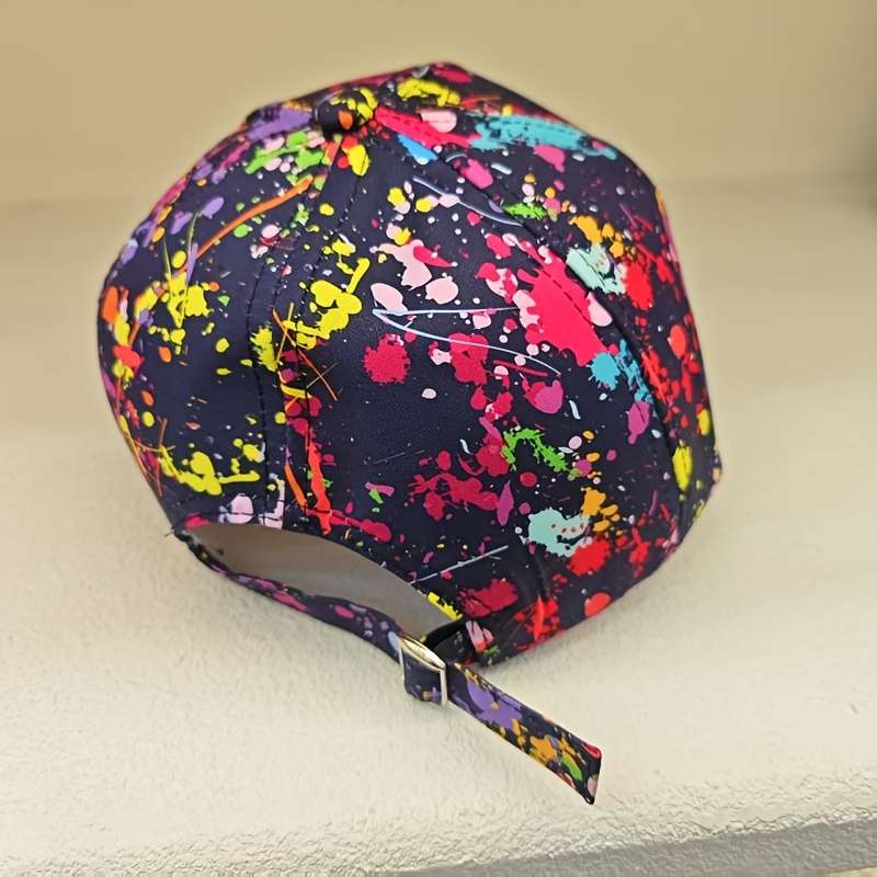 1pc Vibrant Tie-Dye Baseball Cap Lightweight Adjustable Polyester Sun Protection Toggle Closu