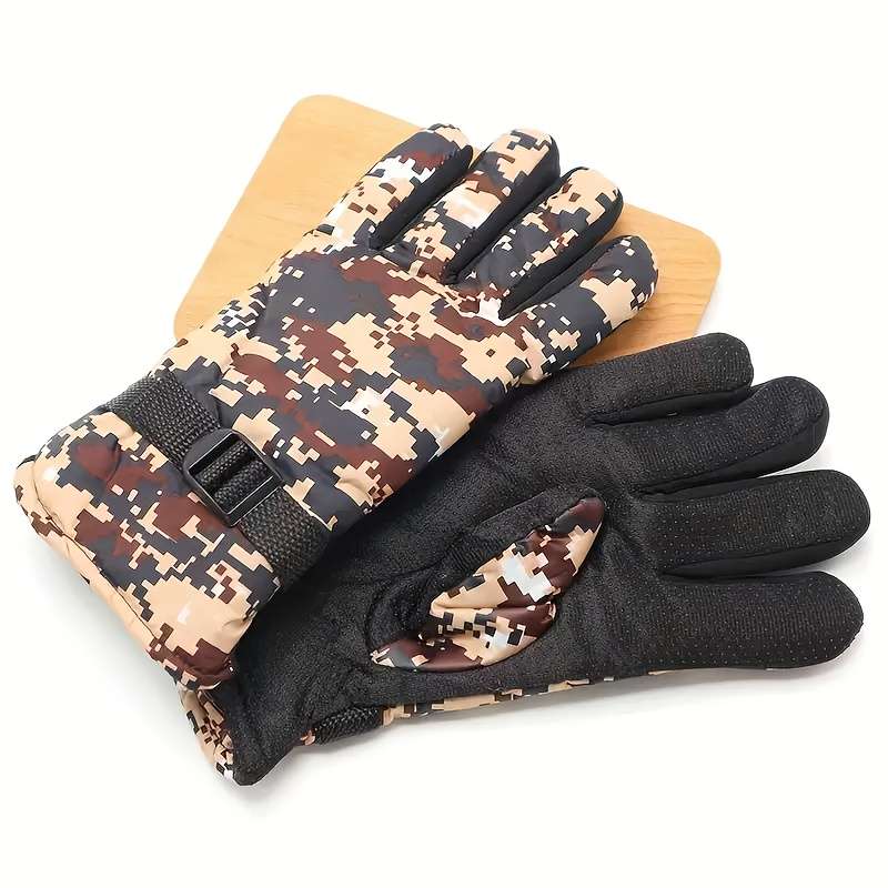 1 Pair Camouflage Grey Warm Gloves