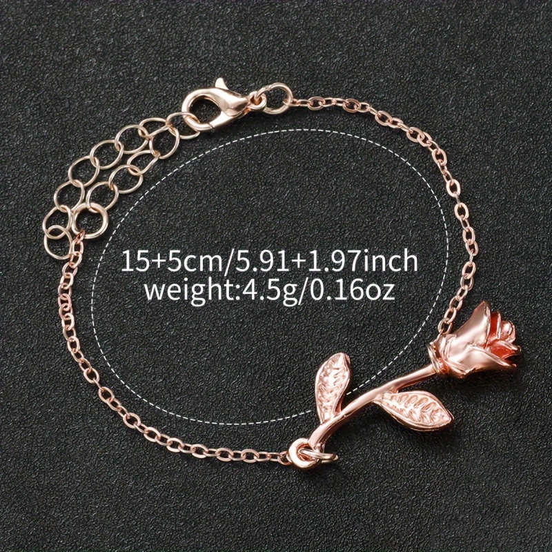 2pcs Set Women's Fashionable Simple Flower Petal Quartz Watch With Bracelet Set Includes Watchband A