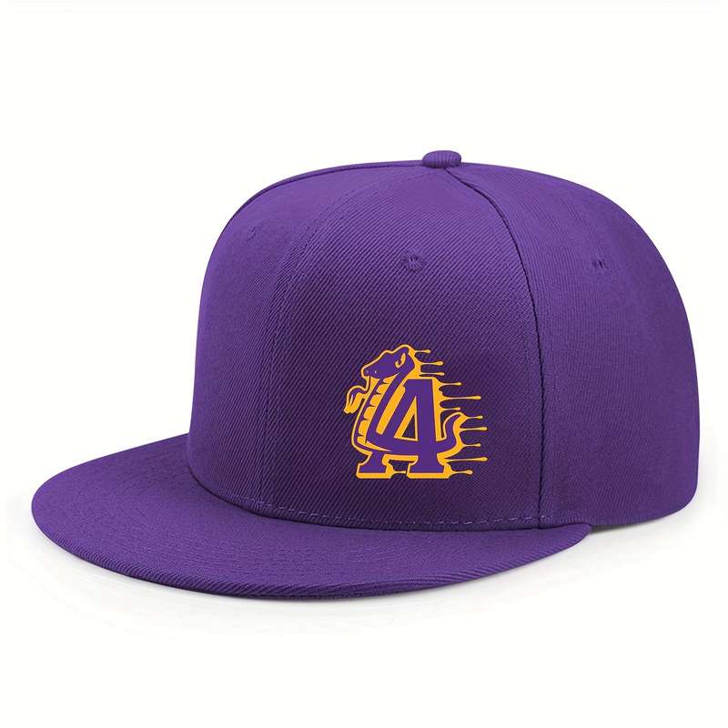 1pc Everyday Comfort Black Purple Adjustable Baseball Cap with "LA" Design Breathable Urban