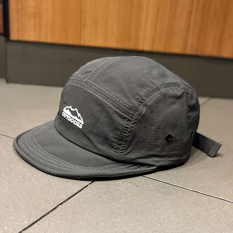 1pc Outdoors Logo Baseball Cap Black Polyester Breathable Quick-Dry Vintage Mountain Design