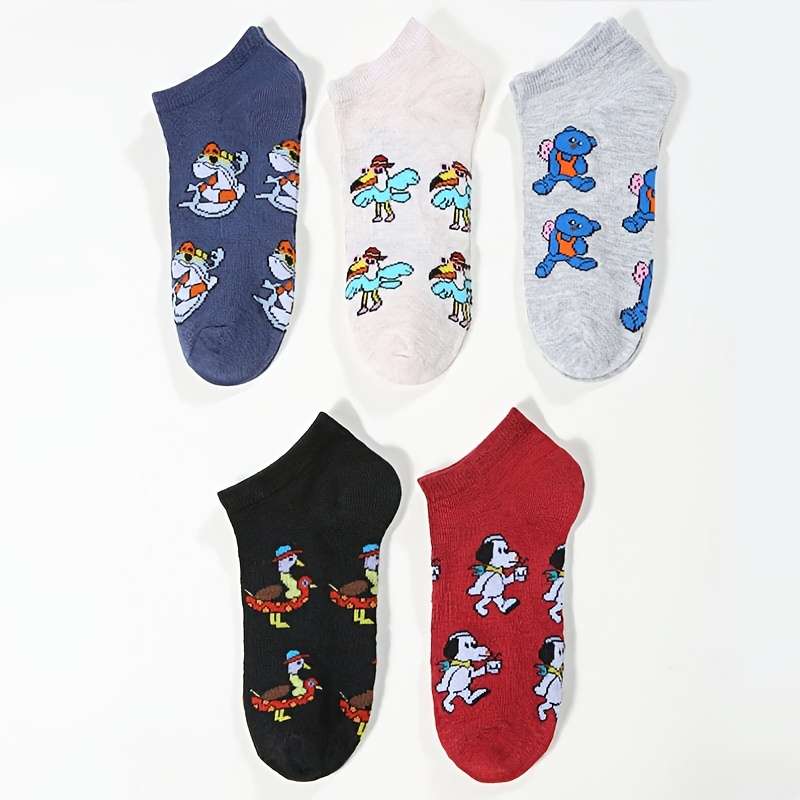 5 Pairs Mixed Colors One Size High Elastic Socks