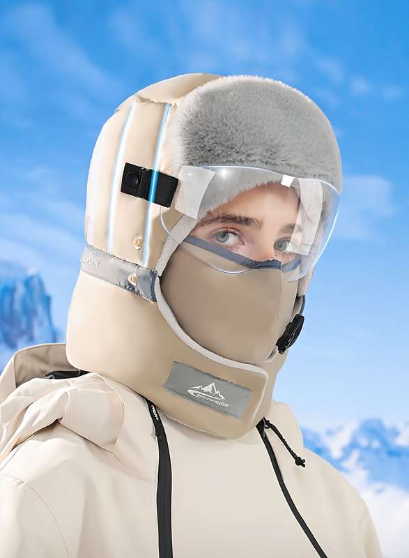 Hat Khaki Add Clear Goggles