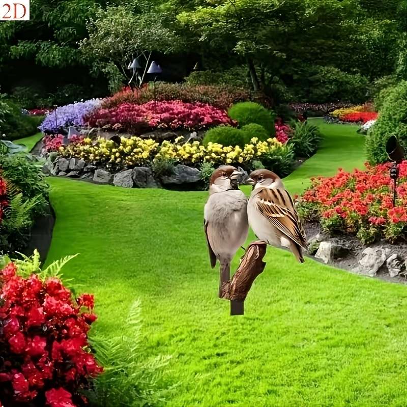 1pc 2D Flat  Charming  Bird Garden Stake Durable Pet Perfect for Outdoor Lawn and Patio Decor