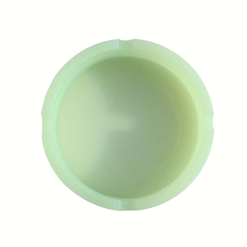 1pc Glow-in-the-Dark Silicone Ashtray Food-Grade Odorless Compact Circular Design for Office