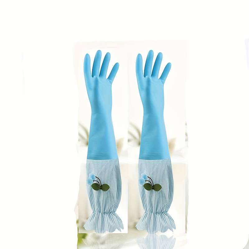 2 Pairs Pink And Blue Household Cleaning Gloves