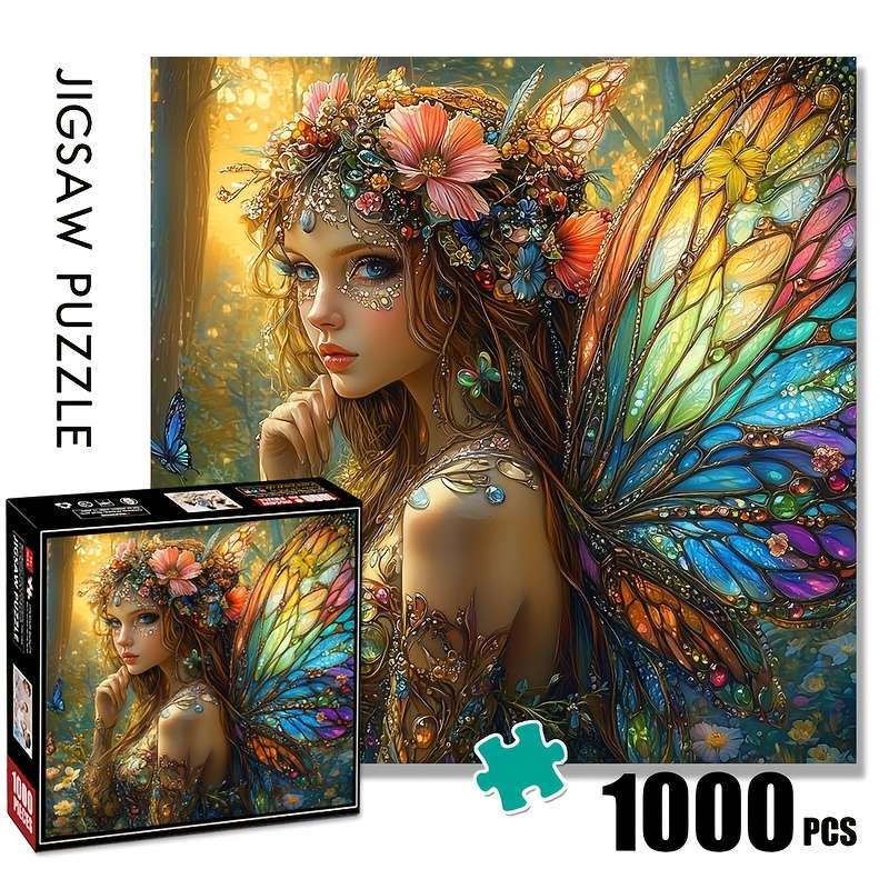 1000pcs Fantasy Fairy Puzzle Vibrant Butterfly Wing Art Challenging DIY Brain Tease