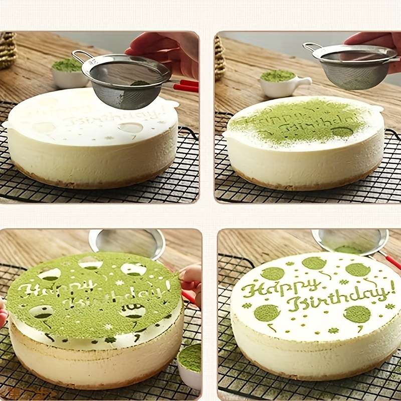 4pcs Cake Template Cake Decoration Mold Plastic Template Spray Cake Mold Side Baking Mesh Tem