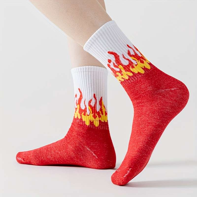 3 Pairs Of Mixed Colors One Size High Elastic Socks