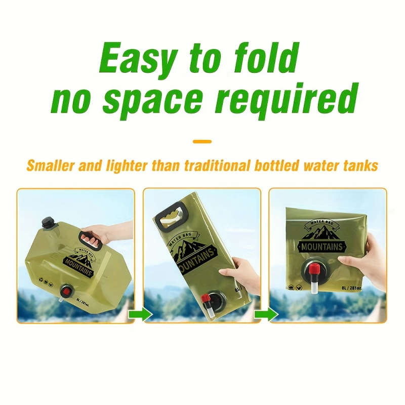 1pc 7.99L Collapsible Water Container with Spigot Durable Portable PE Hydration Pack for Camping Hik