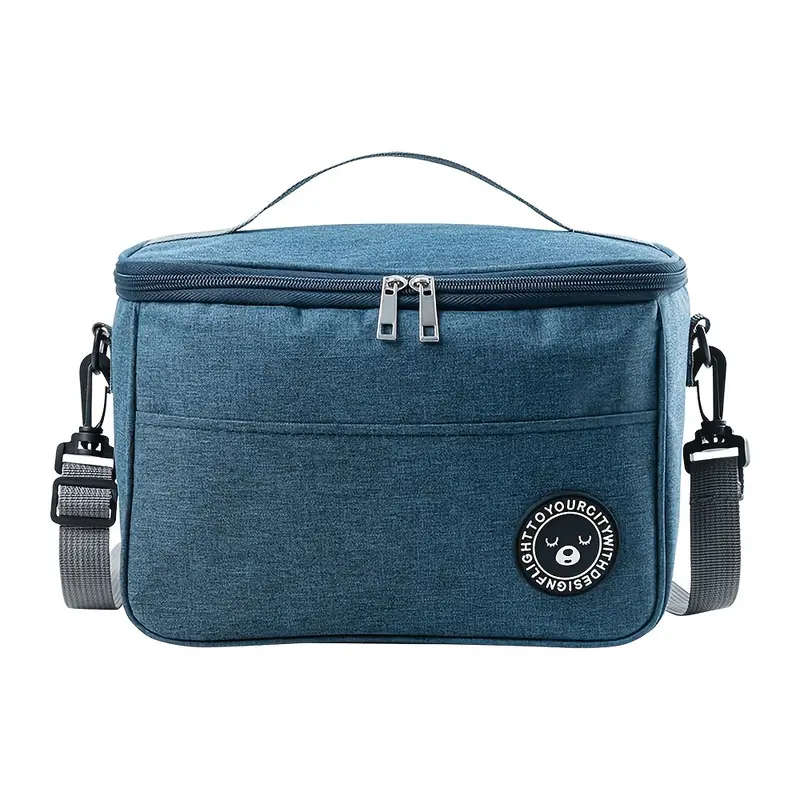 1pc Insulated Lunch Bag with Bear Pattern Waterproof And Portable for School And Office Keep Your Fo