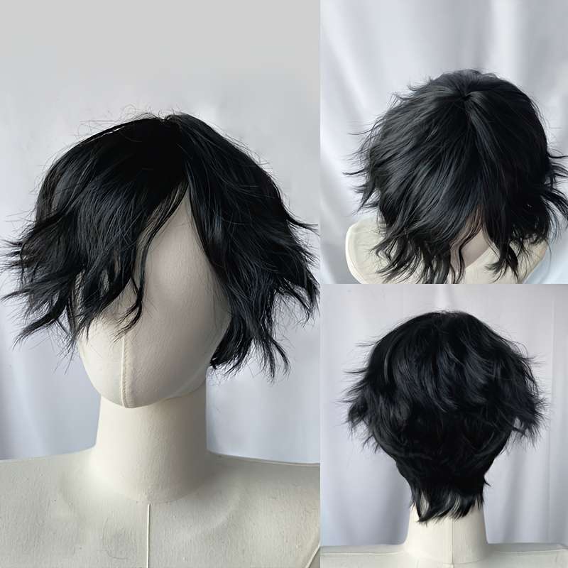 1Pc Black 20.32cm Fashion Design Wig