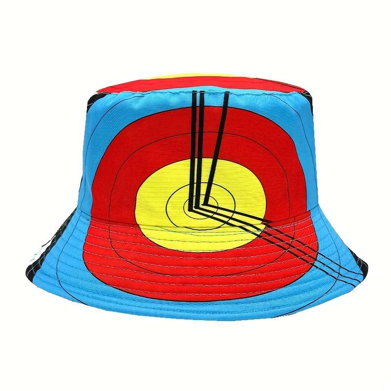 1pc Target Print Bucket Hat Lightweight Sun Protection Fisherman Cap for Women Men Perfect for