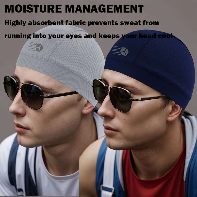 1pc Versatile Use Cooling Skull Cap Breathable Sweat-Wicking Beanie for Cycling Running Fits