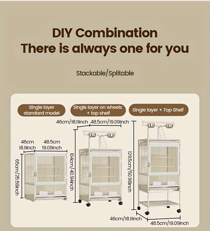 1pc Single-layer standard cage (transparent and high-heightened) with pulley Pet Cage