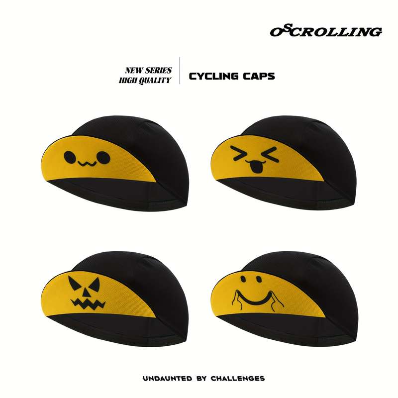 1pc Oscrolling Cycling Cap Breathable Quick-Dry Sports Hat with joyful Face Jack-O-Lantern Desi