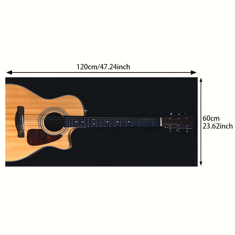 1pc Modern Guitar Canvas Art 59.99cm x 119.99cm Frameless Black Background Wall Decor for Living