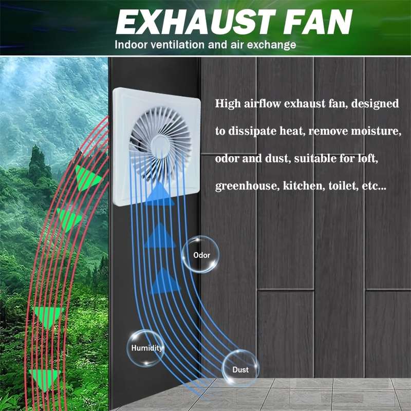 1pc European Standard Household Exhaust Fan Versatile 6-Inch Ventilation Fan with Backflow Preven