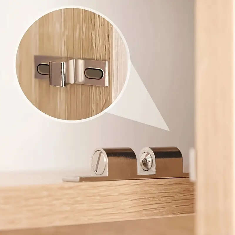 1pc Polished Metal Cabinet Door Catch Zinc Alloy Snap-On Bumper for Kitchen Cupboard Touch Remote Co