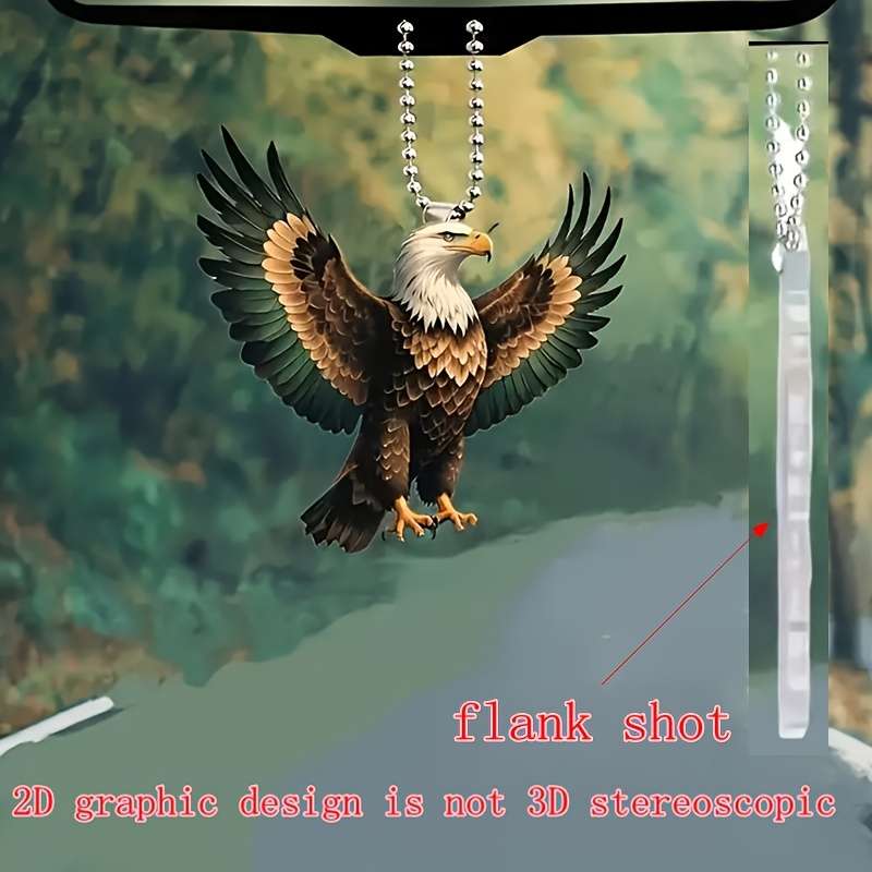 1pc 2D Flat    White Eagle Flat acrylic car pendant stylish home decor pendant bag and keych