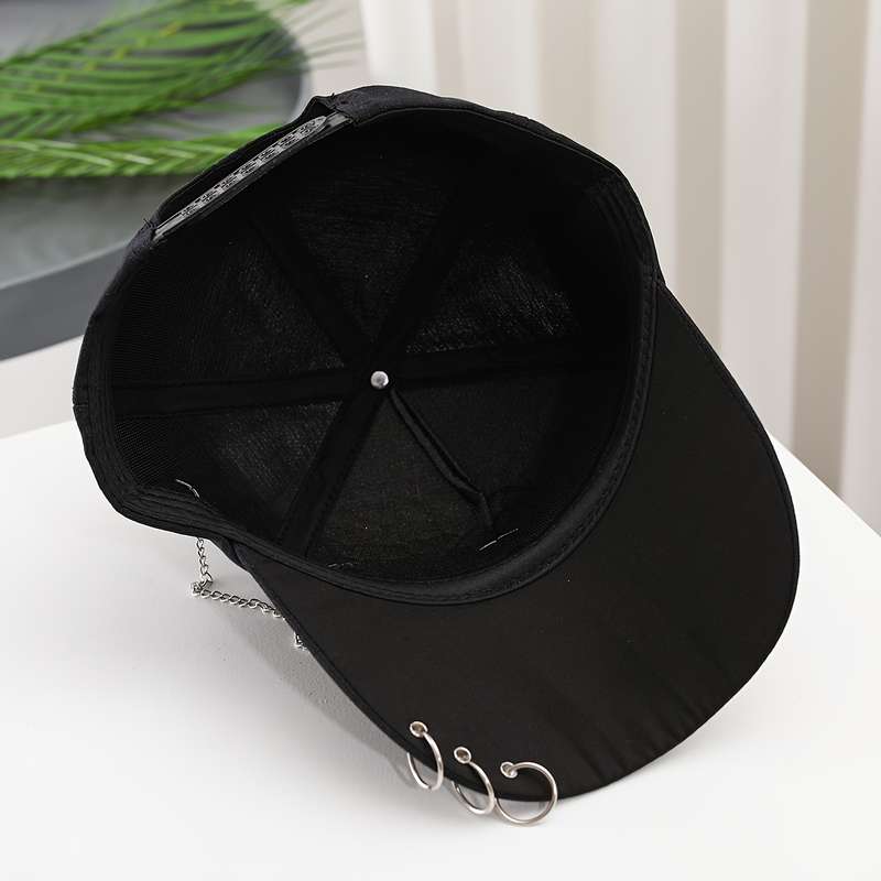 1pc Women's Baseball Cap With Star Pendant Casual Adjustable Sun Hat With Chain Accents Versatile