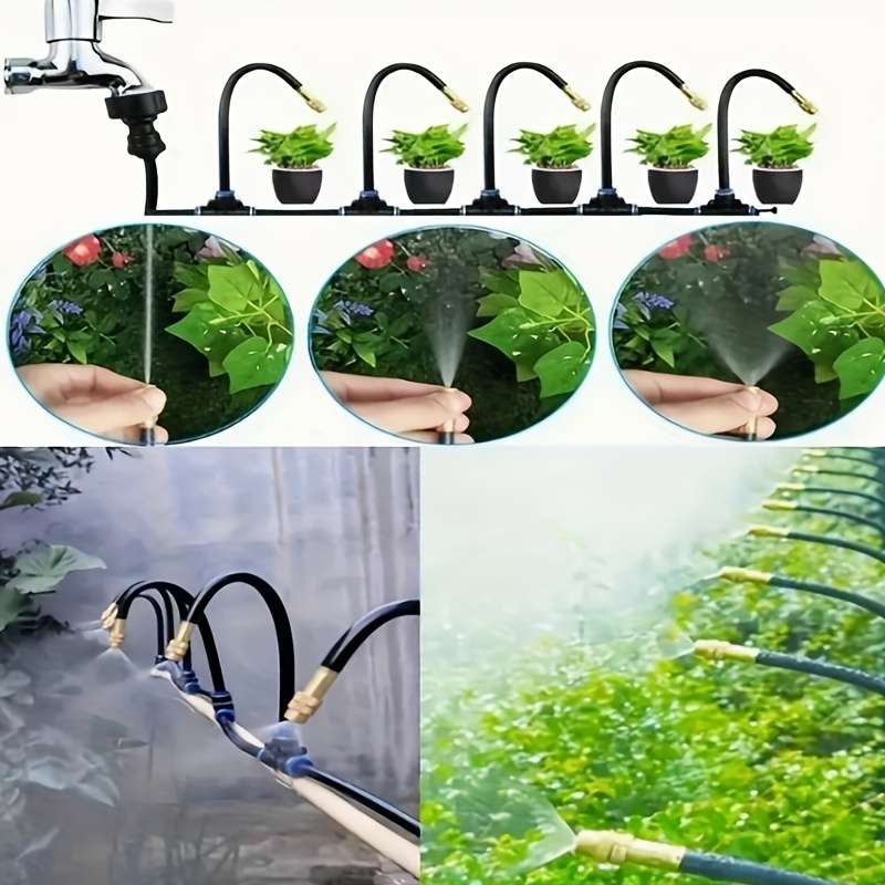 1Set 20M Automatic Watering System With Adjustable 20 Brass Nozzles
