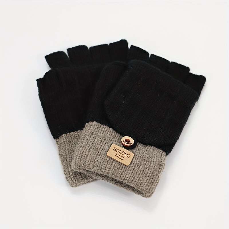 1 Pair Dark Gray Warm Gloves