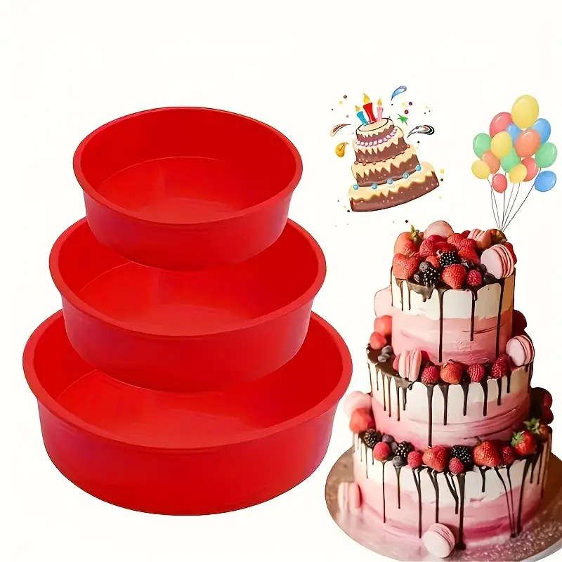 3pcs Silicone Cake Tray