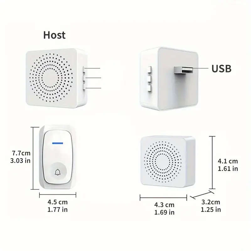 1pc Wireless Smart Doorbell 38 Chime Switching Outdoor Electronic Long Distance Remote Control Jingl