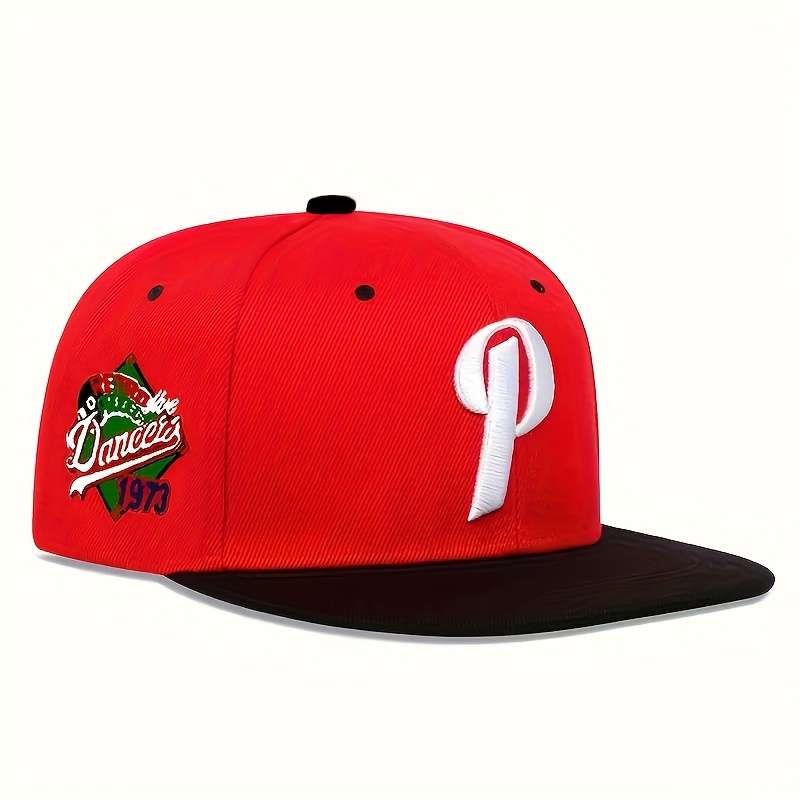 1pc Adjustable Baseball Cap with Embroidered P 1973 Graphic Breathable Polyester Curved Brim