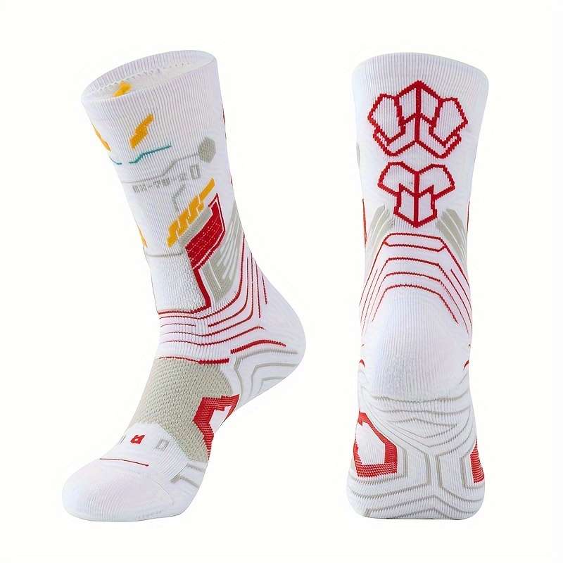 1 Pair White Size L Socks