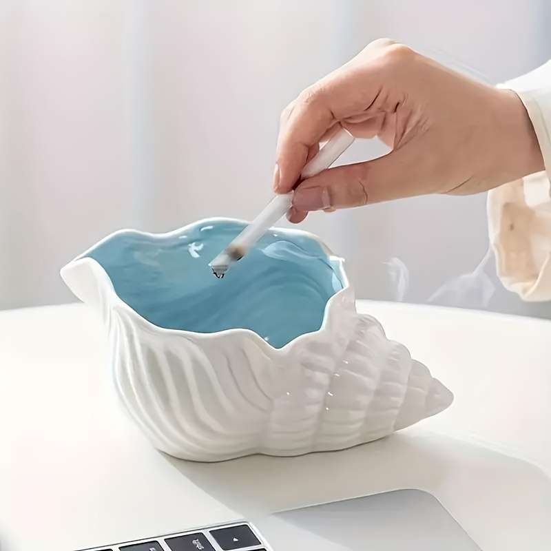 1pc Ocean-Themed Ceramic Starfish Ashtray Handcrafted Nautical Decor with Realistic Sea Textur