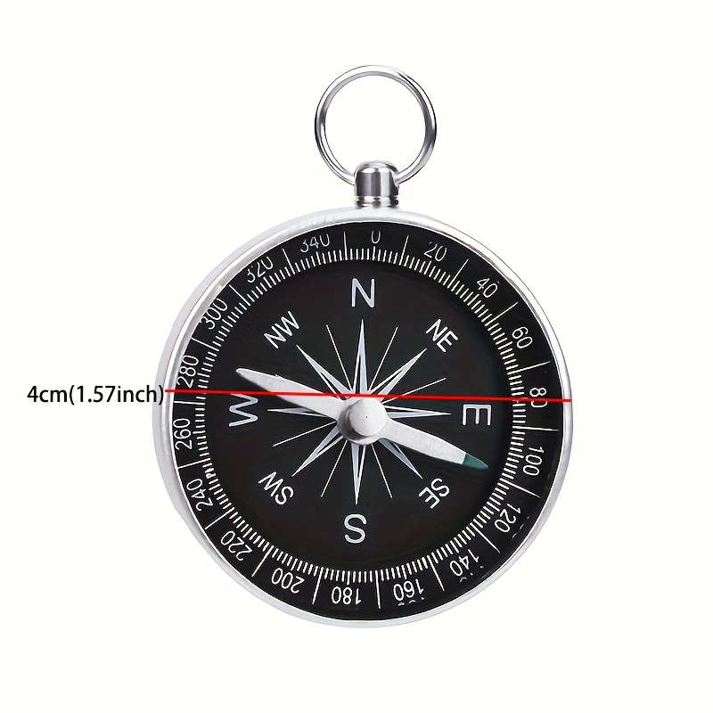 1pc Waterproof Aluminum Alloy Mini Pocket Compass Keychain Multi-Color Design