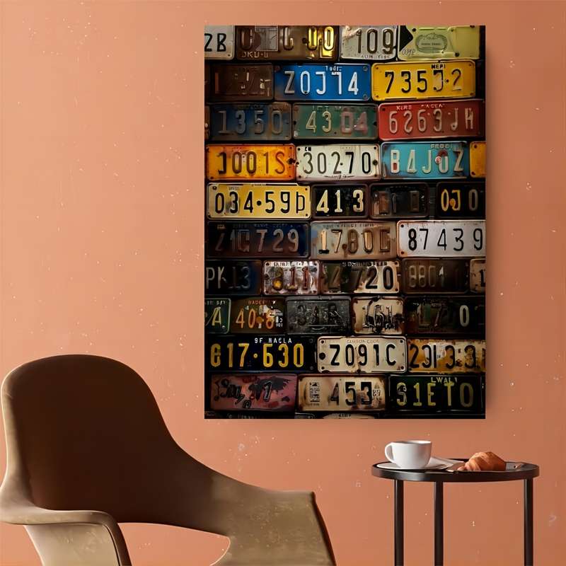 1000pcs Vintage License Plate Jigsaw Puzzle for Adults Durable DIY Puzzle with Mixe